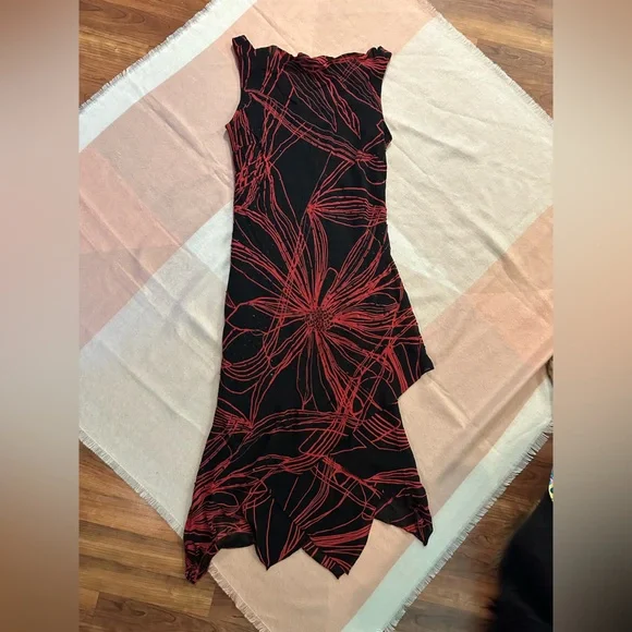 Vintage Y2K 90’s Eva Blue- Black and Red Cocktail Dress - Picture 6 of 7